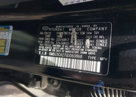 2016 Hyundai Tucson Eco из США, поврежденный, VIN KM8J3CA27GU060868